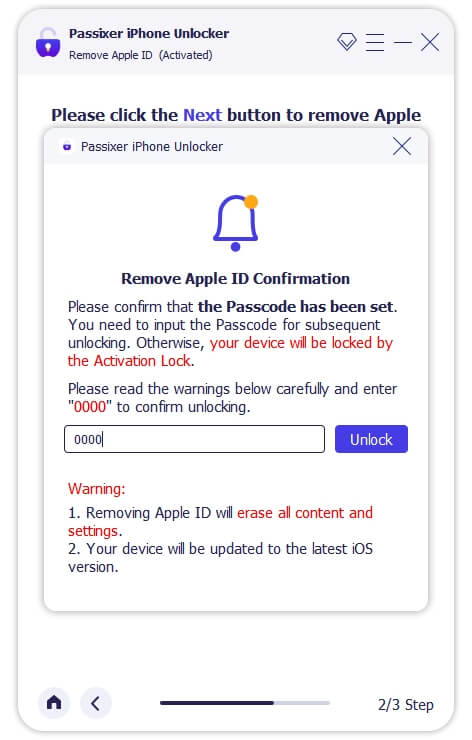Remove iCloud with Passixer step 7 | Find iCloud Email Address