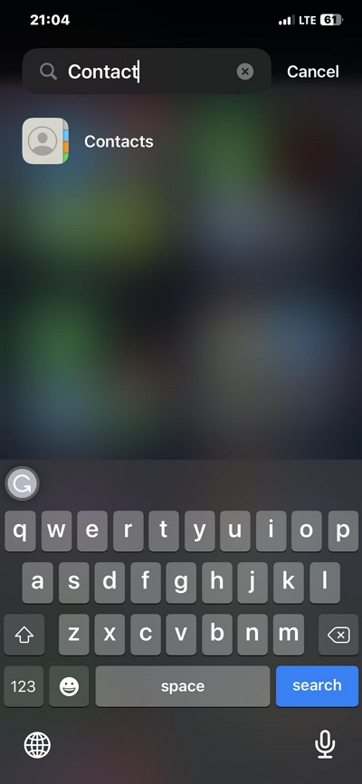 Open Contacts app | Bypass Screen Time Passcode On iPad Without Password