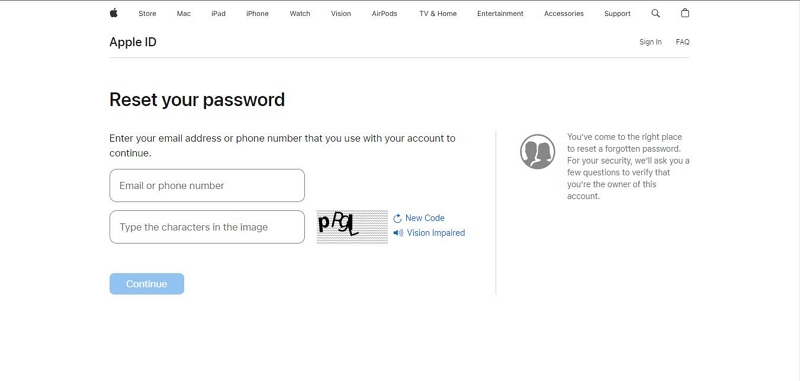 Email or Phone Number | Change iCloud Password