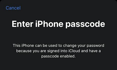 enter your new password | Change iCloud Password