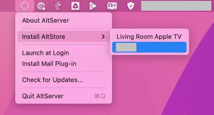 AltStore iPhone Macメニューをインストールする