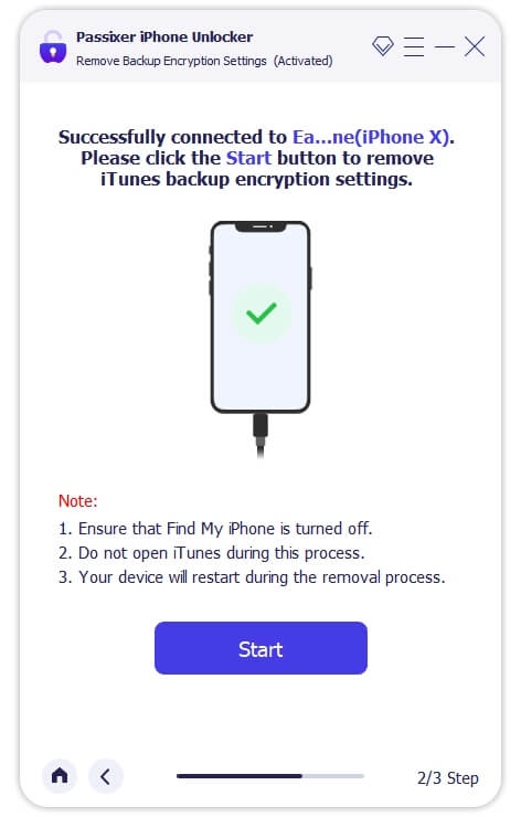 Passixer iPhone Unlocker 2 | Turn Off Backup File Encryption iTunes Without Password