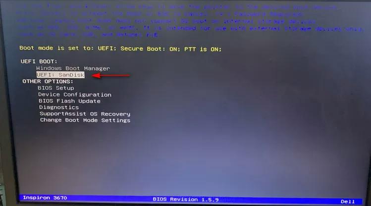 select your USB flash drive | Jailbreak iPhone without Passcode