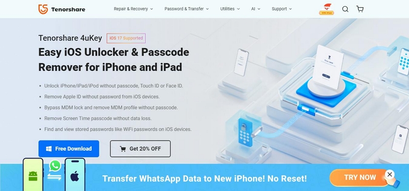 Tenorshare4ukey | 10 Best Apple MDM Bypass Tool