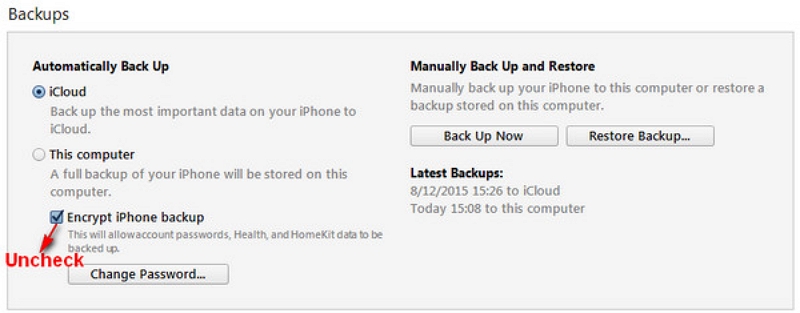 How To Turn Off Backup File Encryption iTunes With Password | Turn Off Backup File Encryption iTunes With Password