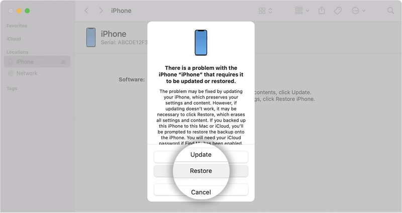 restore your iPhone | Forgot Screen Password on iPhone