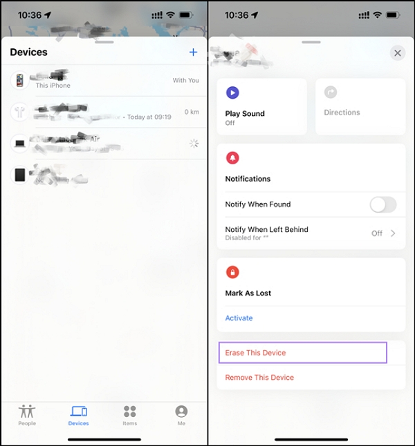 erase iPhone in Find My app | Bypass iPhone Passcode without Restore