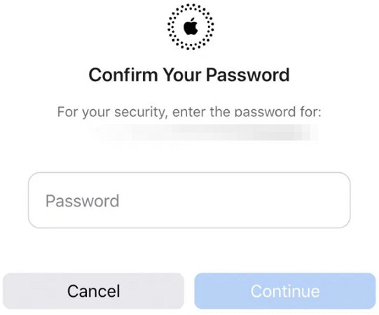 enter Apple ID password | Get Apple ID Verification Code Without Phone