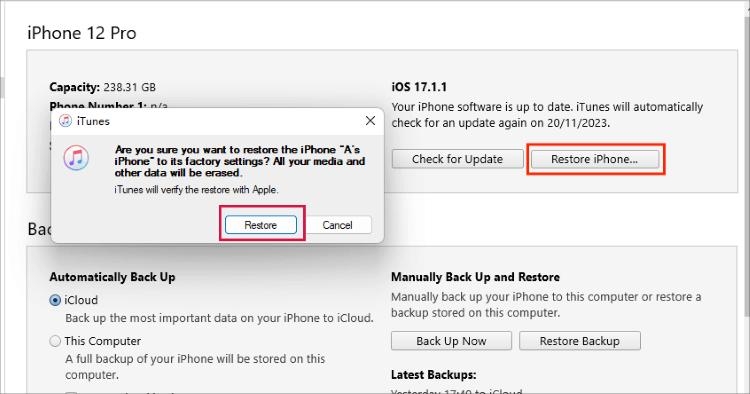 Restore iPhone | how to unlock iphone with itunes