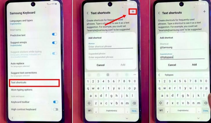 Create a shortcut | samsung frp bypass tool