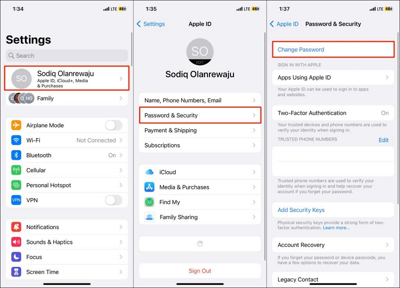 Change Apple ID Password | how to change password on ipad