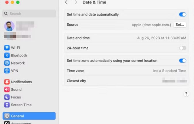 System Settings | Fix Error Connecting to Apple ID Server