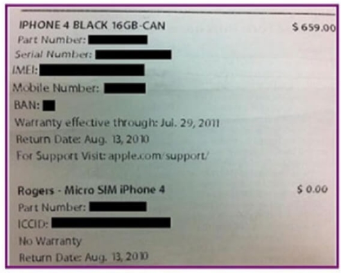 請求書から IMEI を確認する | IMEI で iCloud アクティベーションをバイパスする