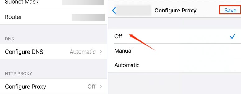 turn off PROXY iPhone | Fix Error Connecting to Apple ID Server