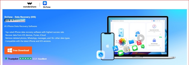 Wondershare’s Dr.Fone | free iphone data recovery software
