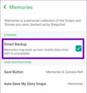 Save Button | recover deleted snapchat memories
