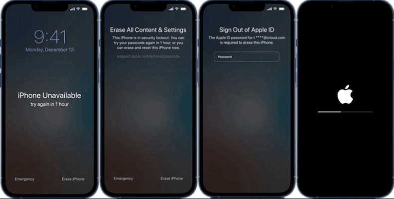 erasing iPhone | Bypass iPhone Passcode without iTunes
