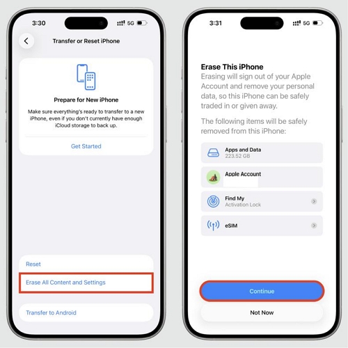 tap Continue | Find My iPhone Alert Went Off by Itself