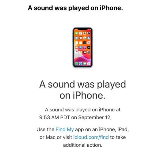 confirmation email | Find My iPhone Alert Went Off by Itself