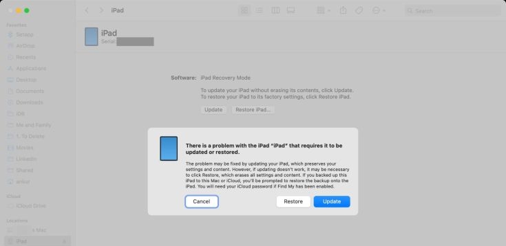 click Restore iPhone | iPhone Red Screen