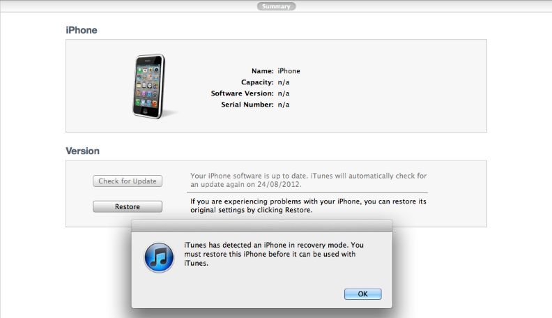 restore progress | iPhone Stuck in Recovery Mode