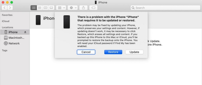 choose Restore | iPhone Stuck in Recovery Mode