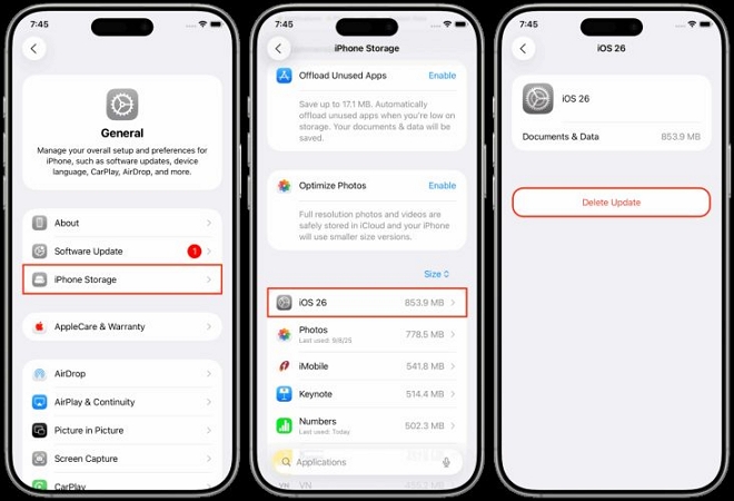 tap Check for Update | Unable to Check for Update iPhone