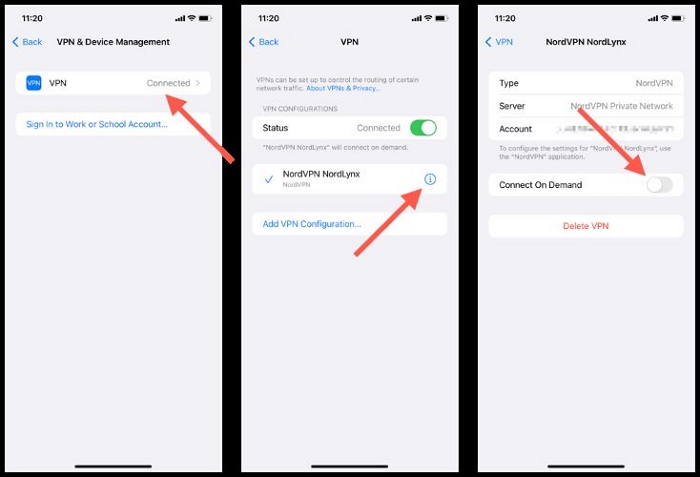 disable VPN | Unable to Check for Update iPhone