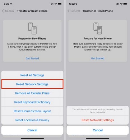 tap Reset Network Settings | Unable to Check for Update iPhone