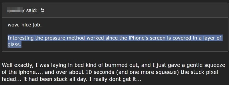 light pressure | Remove White Spot on iPhone Screen