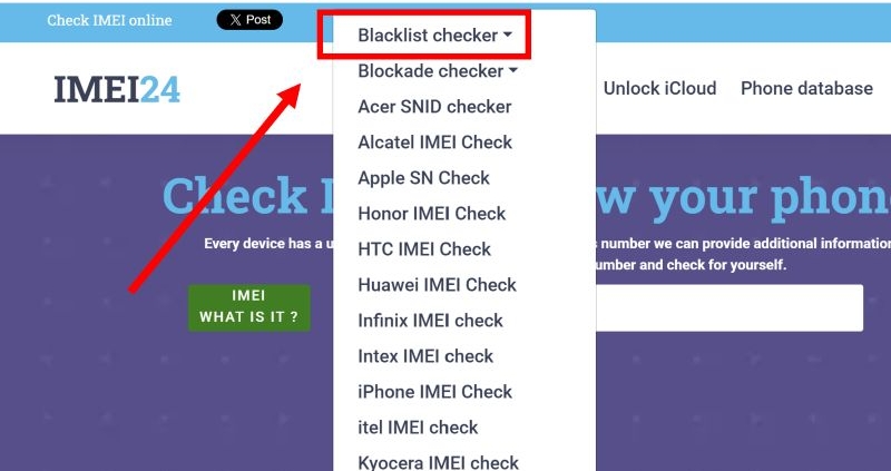 IMEI blacklist checker | IMEI24