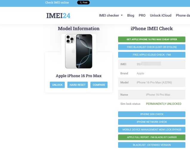 generated report | IMEI24