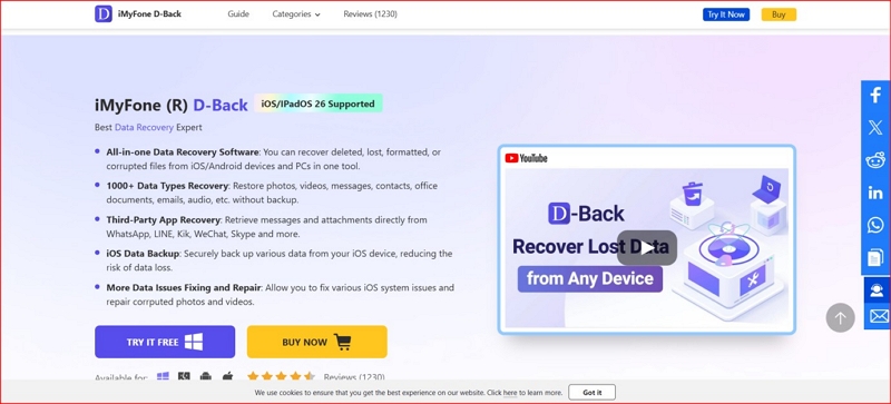 iMyFone D-Back | free iphone data recovery software