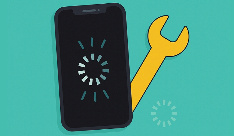 get iPhone pass the black screen | iPhone Black Screen Spinning Wheel