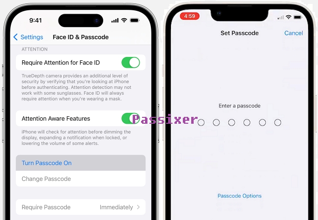 hit Turn Passcode On | Reset iPhone Passcode without Losing Data