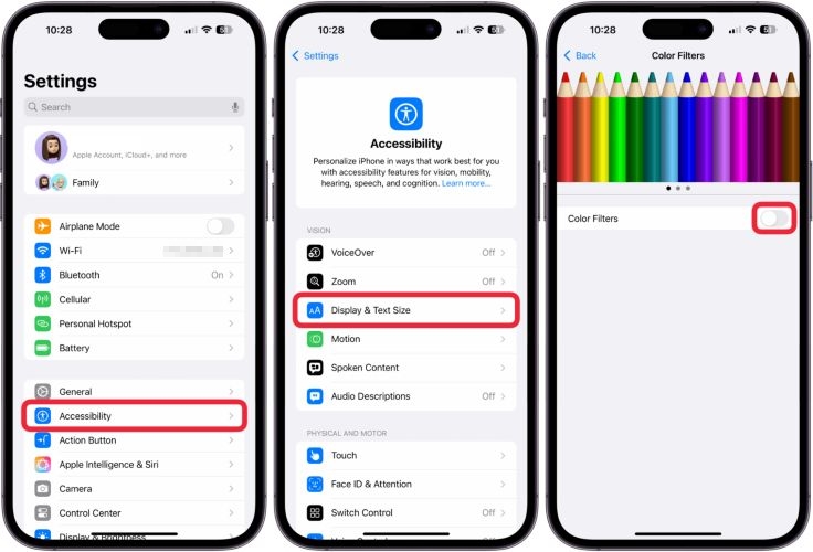 remove custom automations | iPhone Red Screen