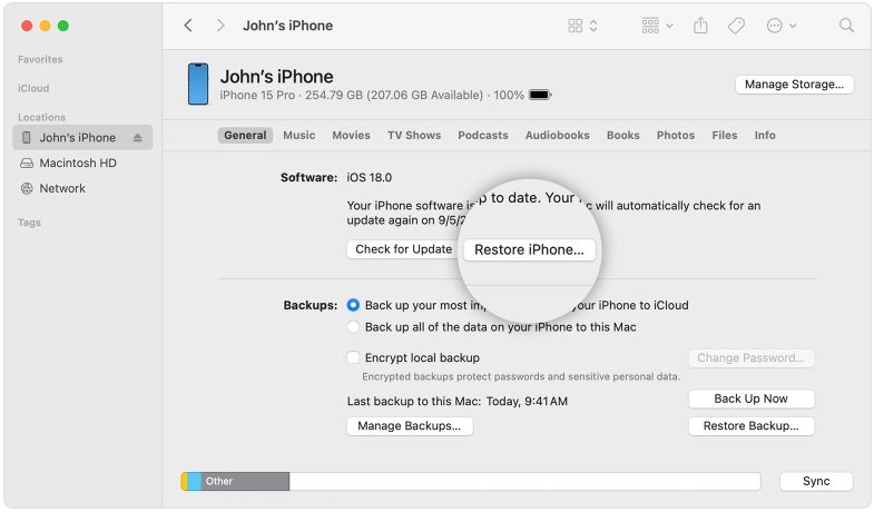 restore iPhone with synced iTunes | Bypass iPhone Lock Screen for Free