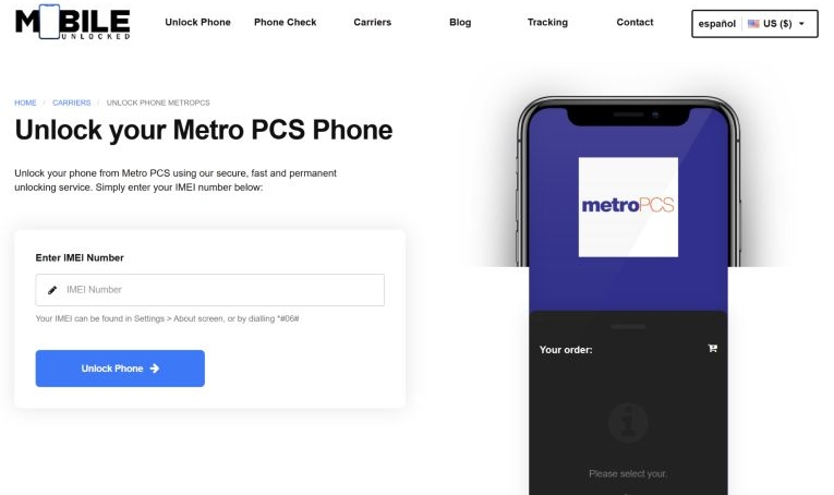 enter IMEI | Unlock MetroPCS Phone