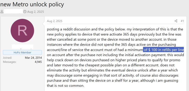 refill based early unlock | Unlock MetroPCS Phone