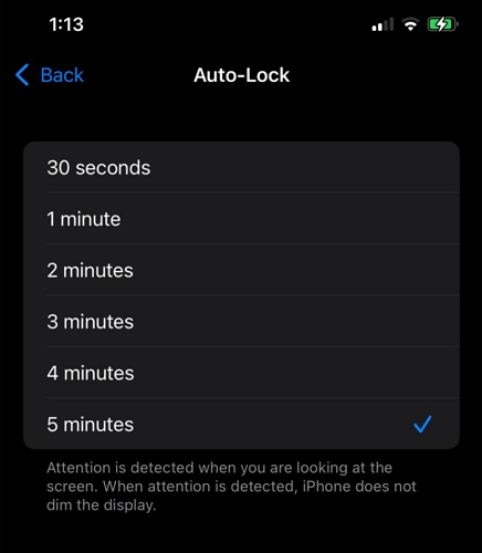 Never option missing | Turn Off Auto-Lock iPhone