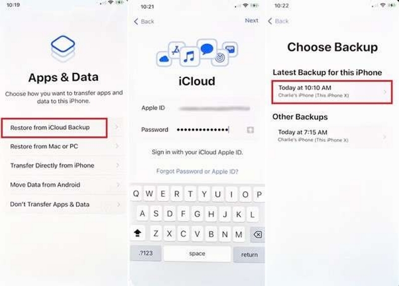 select the backup dated | recover deleted videos from iphone