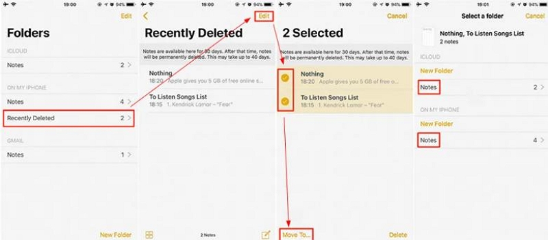 recently deleted | recover deleted notes on iphone