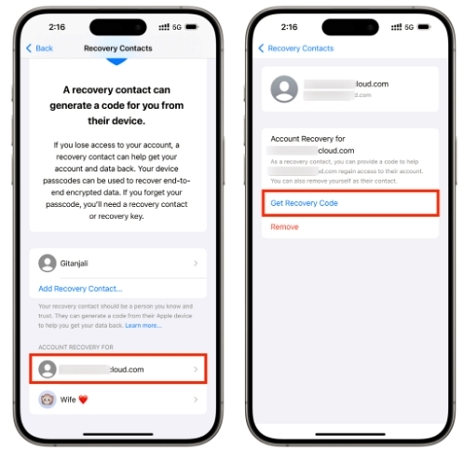 hit Get Recovery Code | Forgot Apple ID Password