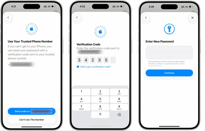 type SMS code | Forgot Apple ID Password