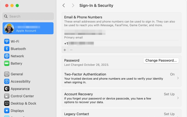 click Change Password in Mac | Reset Apple ID By Email