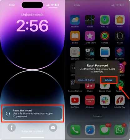 password reset prompt | Change Apple ID without Losing Data