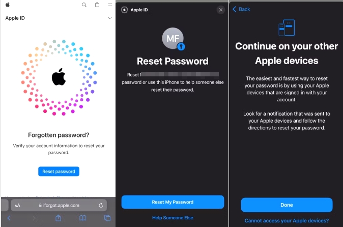 click Cannot use this number | Forgot Apple ID Password