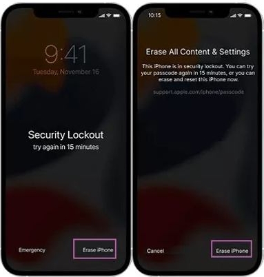 hit Erase iPhone | Bypass Face ID and Passcode on iPhone