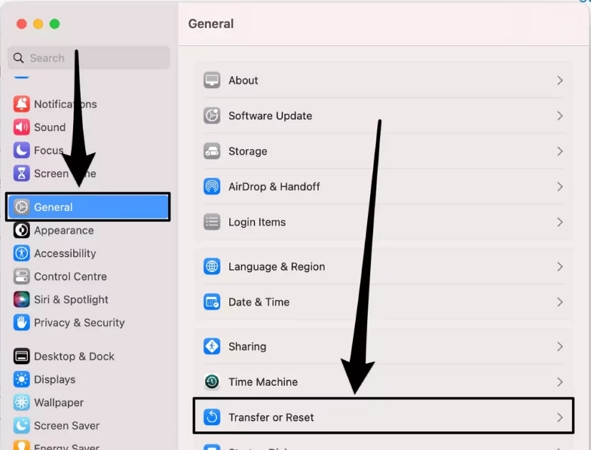 choose Transfer or Reset Mac | Can’t Sign Out of Apple ID on iPhone