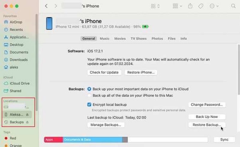 enter apple id credentials | retrieve deleted text messages iphone
